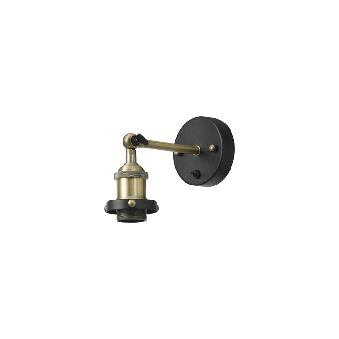 Deco Dreifa Switched Wall Light 1 Light Black/Antique Brass, E27 • D0705