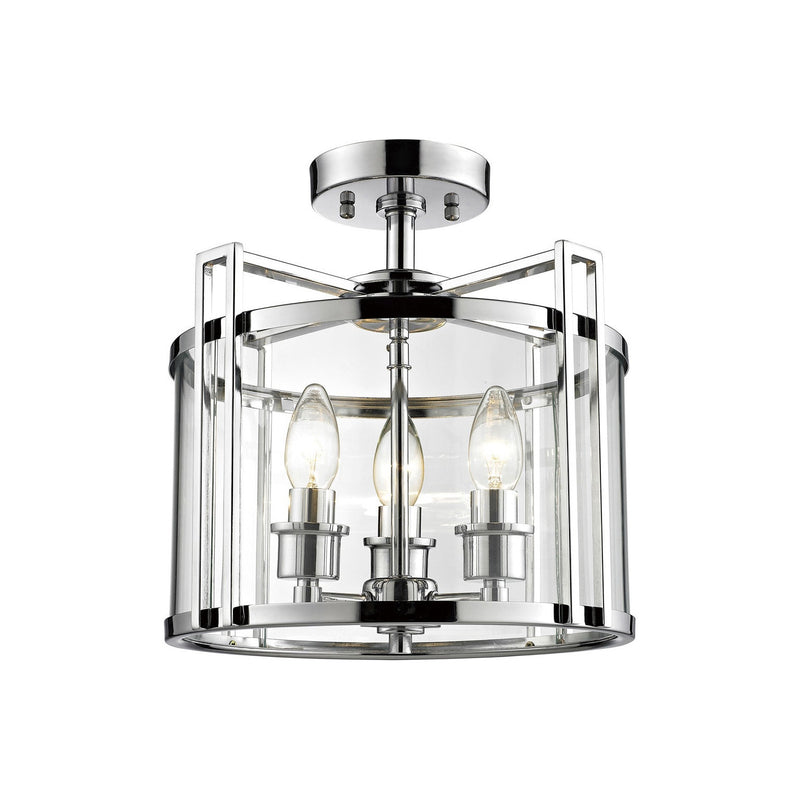 Diyas Eaton Semi Ceiling 3 Light E14 Polished Chrome/Glass • IL31080