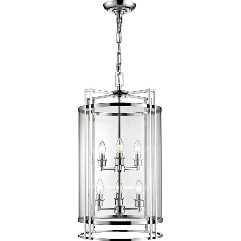 Diyas Eaton Pendant 6 Light E14 Polished Chrome/Glass • IL31084