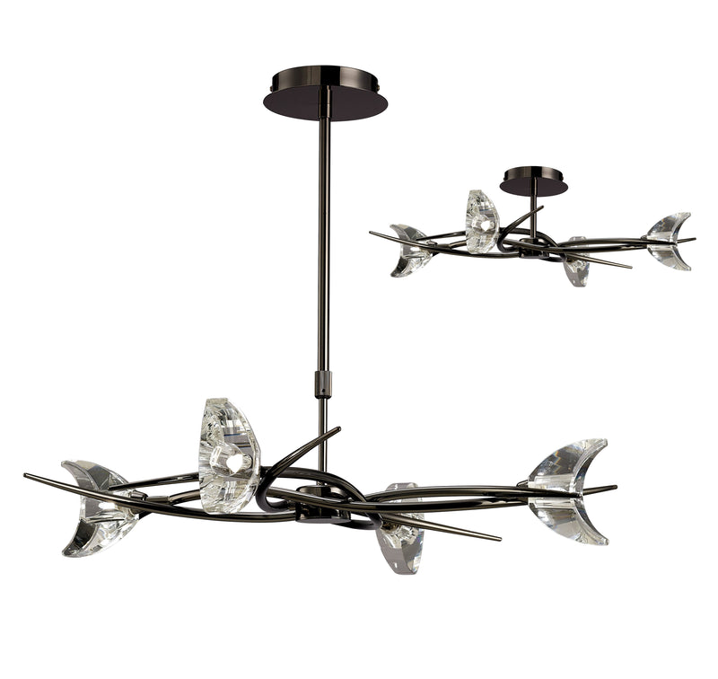 Mantra M1453BC Eclipse Telescopic Semi Flush Convertible 4 Light G9, Black Chrome • M1453BC
