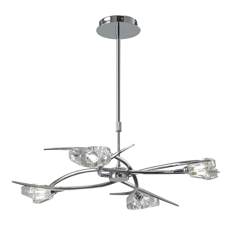 Mantra M1453 Eclipse Telescopic Semi Flush Convertible 4 Light G9, Polished Chrome • M1453