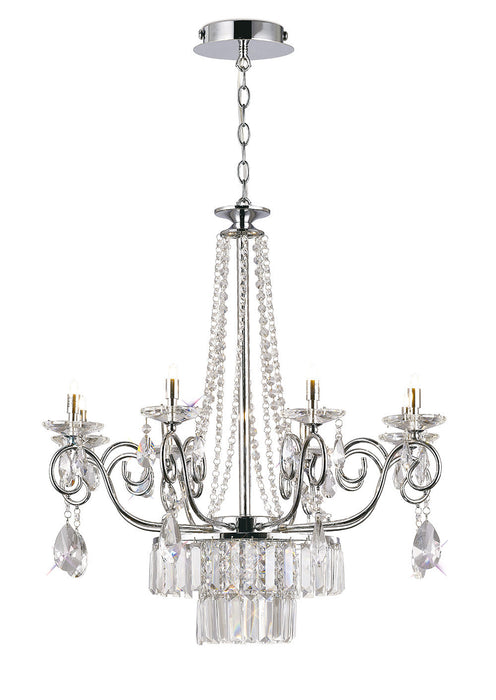 Diyas Eden Pendant 8 Light G9 Polished Chrome/Crystal • IL31616