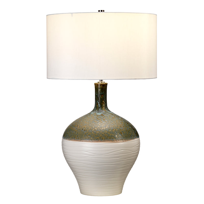 Elstead Lighting EDEN-PARK-TL Eden Park Single Light Table Lamp Complete With Cream Faux Silk Shade