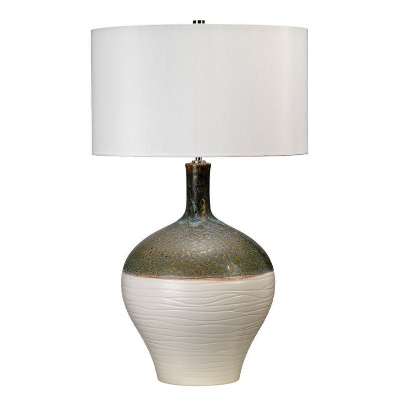 Elstead Lighting EDEN-PARK-TL Eden Park Single Light Table Lamp Complete With Cream Faux Silk Shade