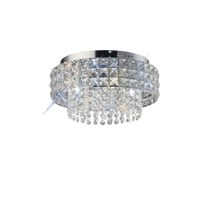 Diyas Edison Ceiling Round 4 Light G9 Polished Chrome/Crystal • IL31150