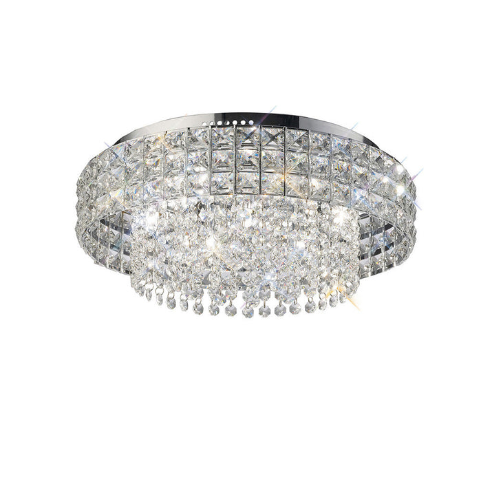 Diyas Edison Ceiling Round 7 Light G9 Polished Chrome/Crystal • IL31151