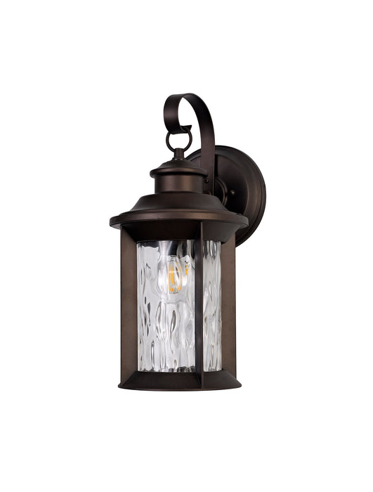 Regal Lighting SL-1864 1 Light Small Outdoor Wall Light Antique Bronze With A Clear Ripple Glass IP54