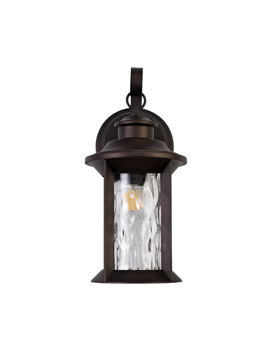 Regal Lighting SL-1864 1 Light Small Outdoor Wall Light Antique Bronze With A Clear Ripple Glass IP54