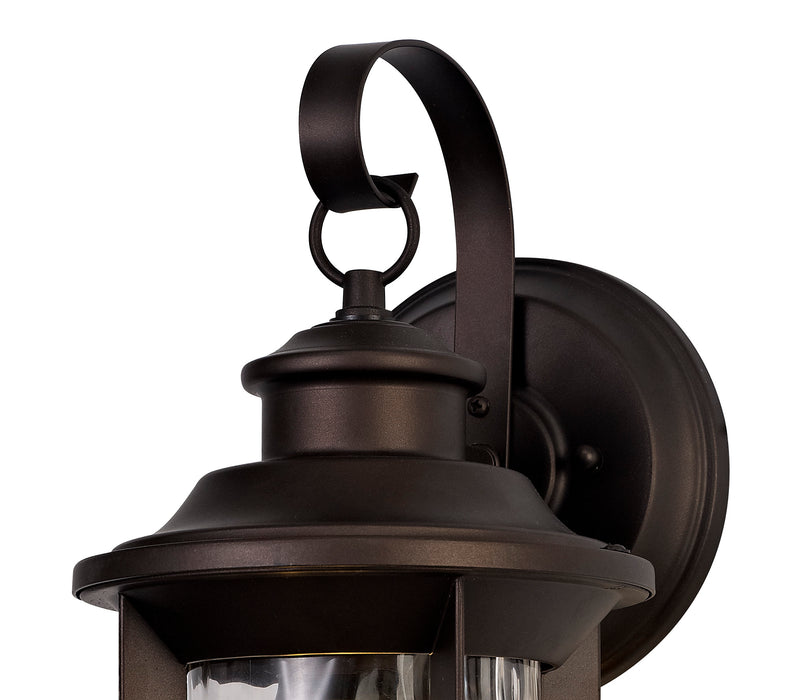 Regal Lighting SL-1864 1 Light Small Outdoor Wall Light Antique Bronze With A Clear Ripple Glass IP54