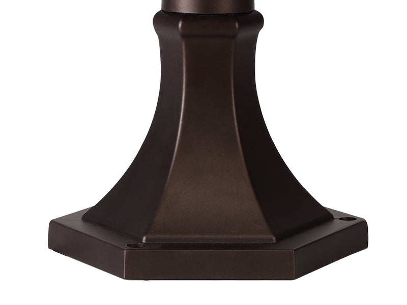 Regal Lighting SL-1863 1 Light Outdoor Post Light Antique Bronze With Clear Ripple Glass IP54