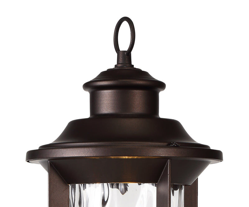 Regal Lighting SL-1863 1 Light Outdoor Post Light Antique Bronze With Clear Ripple Glass IP54