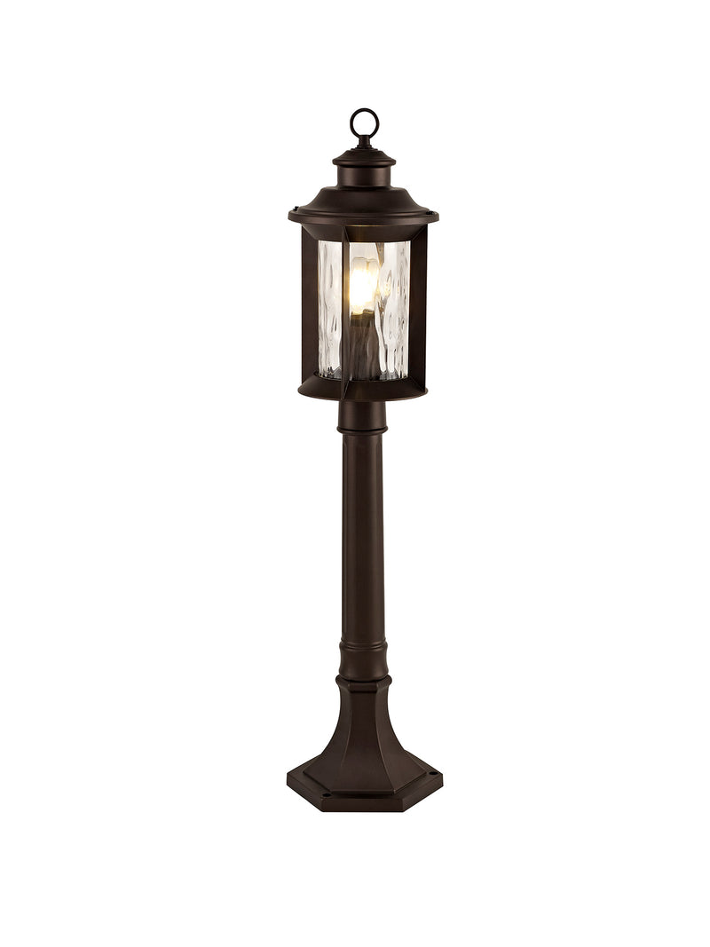 Regal Lighting SL-1862 1 Light Outdoor Post Light Antique Bronze With Clear Ripple Glass IP54