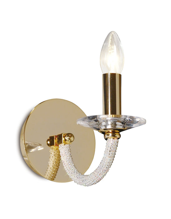 Diyas  Elena Wall Lamp Switched 1 Light E14 Gold/Crystal • IL30371