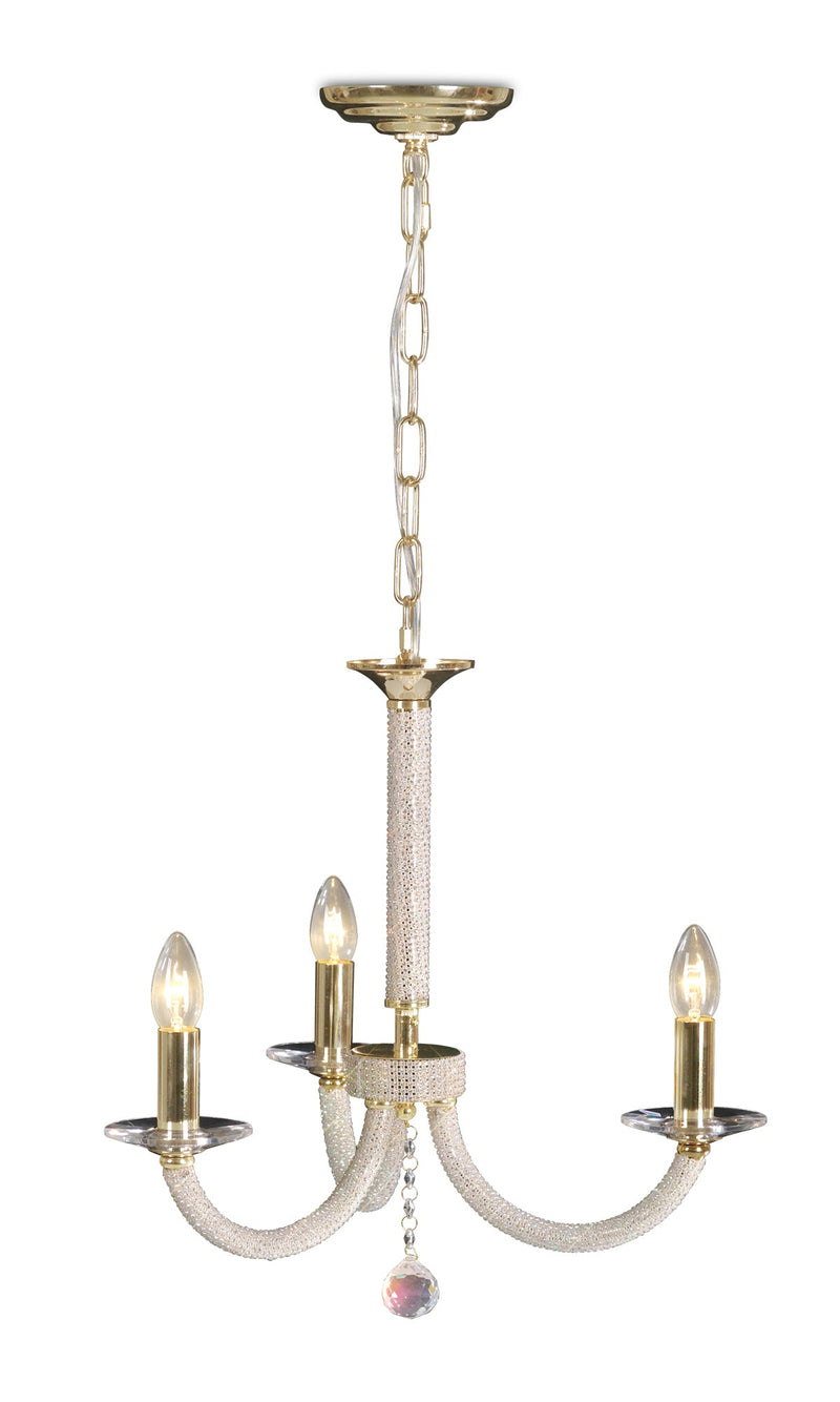 Diyas  Elena Pendant 3 Light E14 Gold/Crystal • IL30373