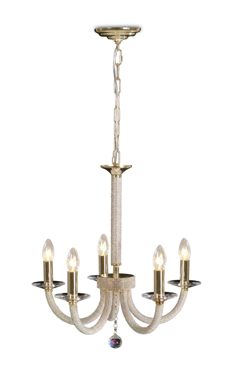 Diyas  Elena Pendant 5 Light E14 Gold/Crystal • IL30375