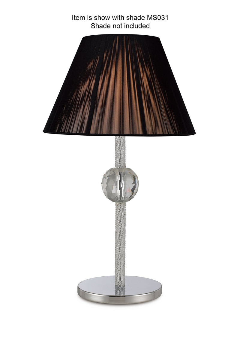 Diyas  Elena Table Lamp WITHOUT SHADE 1 Light E27 Polished Chrome/Crystal • IL30510