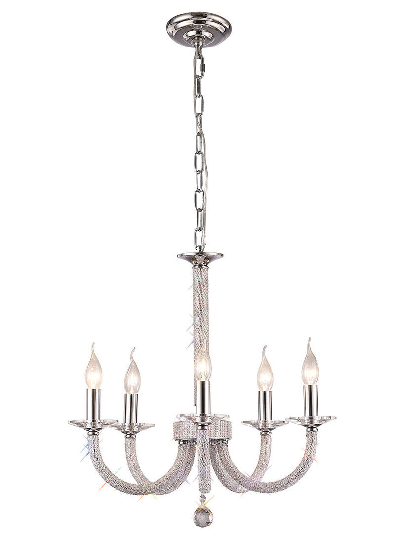 Diyas  Elena Pendant 5 Light E14 Polished Chrome/Crystal • IL30515