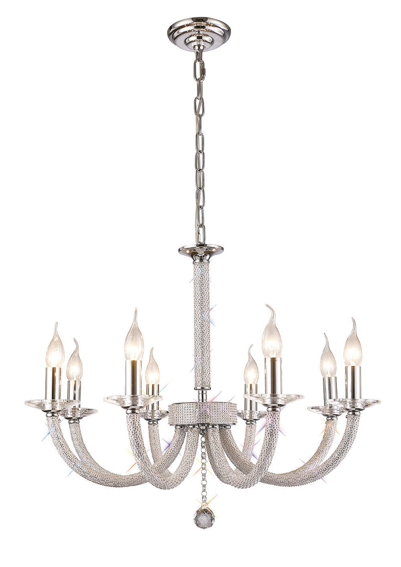 Diyas  Elena Pendant 8 Light E14 Polished Chrome/Crystal • IL30518