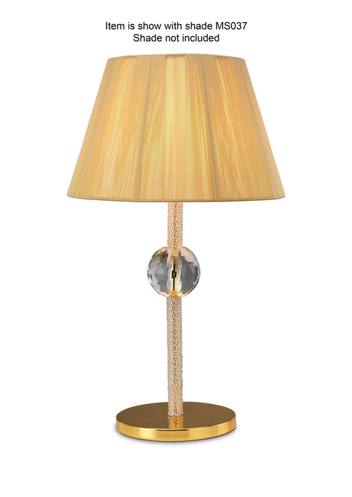 Diyas  Elena Table Lamp WITHOUT SHADE 1 Light E27 Gold/Crystal • IL30520