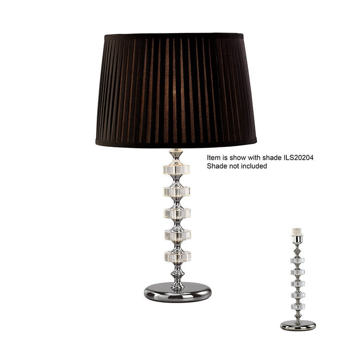Diyas Elenor Crystal Table Lamp WITHOUT SHADE 1 Light E27 Silver Finish • IL11023