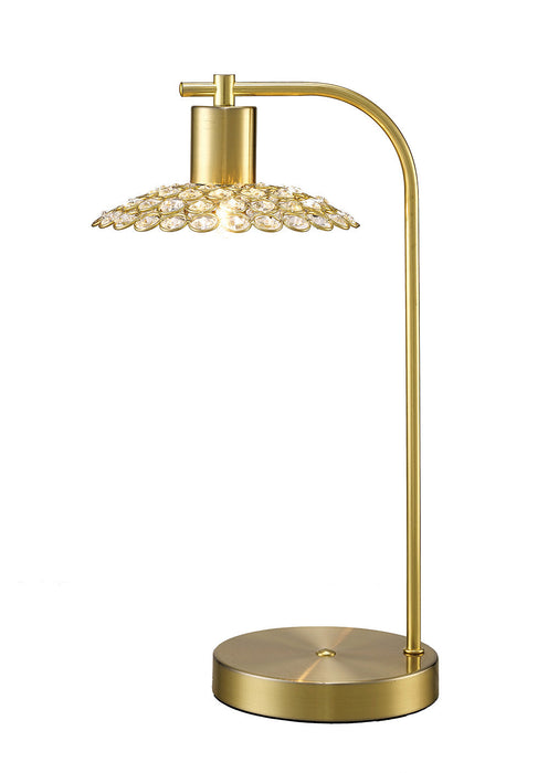 Diyas Ellen 1 Light G9 Table Lamp Satin Brass/Crystal • IL20603