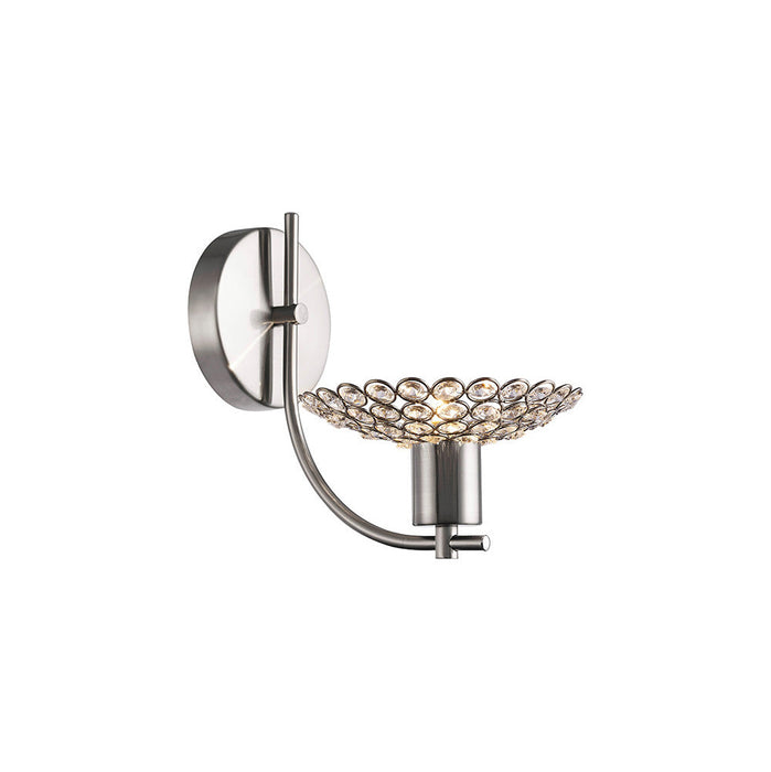 Diyas Ellen Wall Lamp 1 Light G9 Satin Nickel/Crystal • IL20605