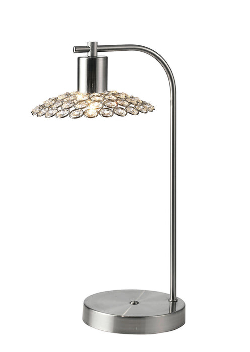 Diyas Ellen 1 Light G9 Table Lamp Satin Nickel/Crystal • IL20608