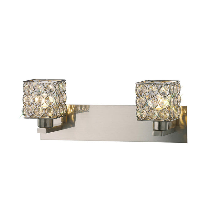 Diyas Elsa Wall Lamp 2 Light G9 Satin Nickel/Crystal • IL20640