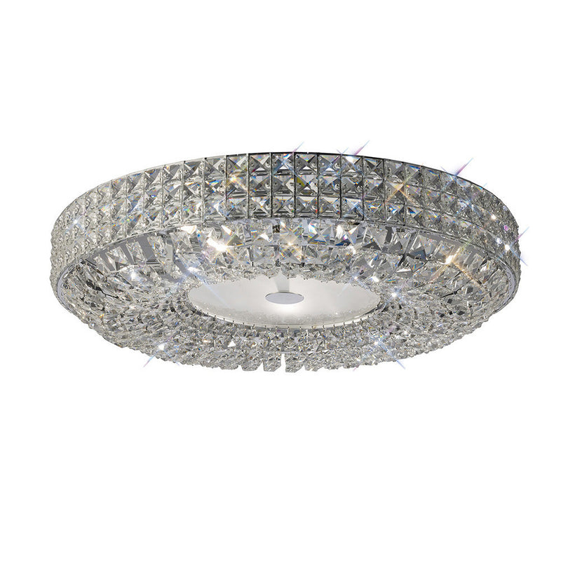 Diyas Enya Flush Ceiling 9 Light G9 Polished Chrome/Crystal • IL31202