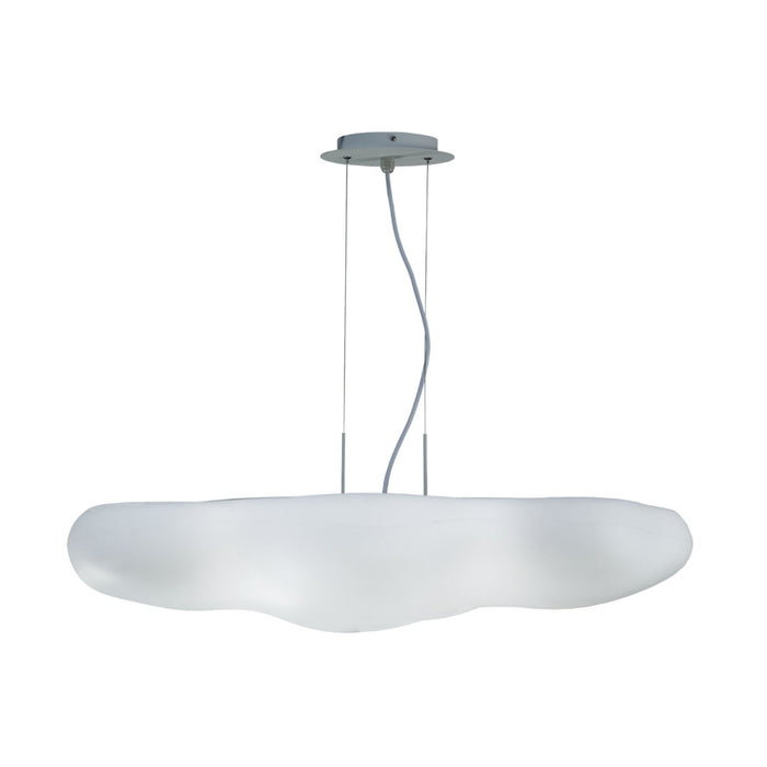 Mantra M1880 Eos Rectangular Pendant 6 Light E27 Indoor, Matt White/Opal White • M1880