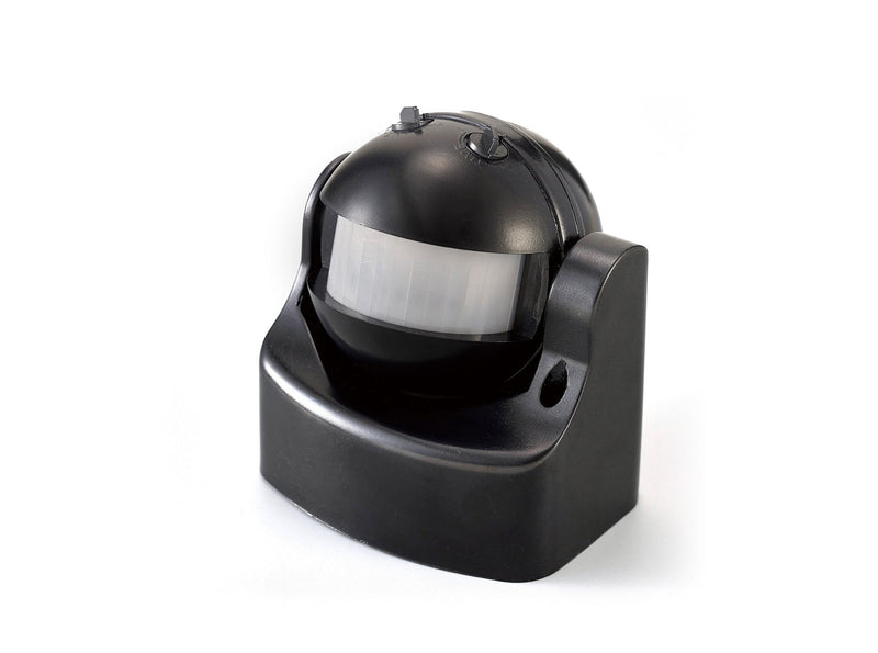 Deco Espial Stand Alone IP44 12m 180 Deg PIR Motion Sensor With Adjustable Time And Lux Level Black Finish • D0062