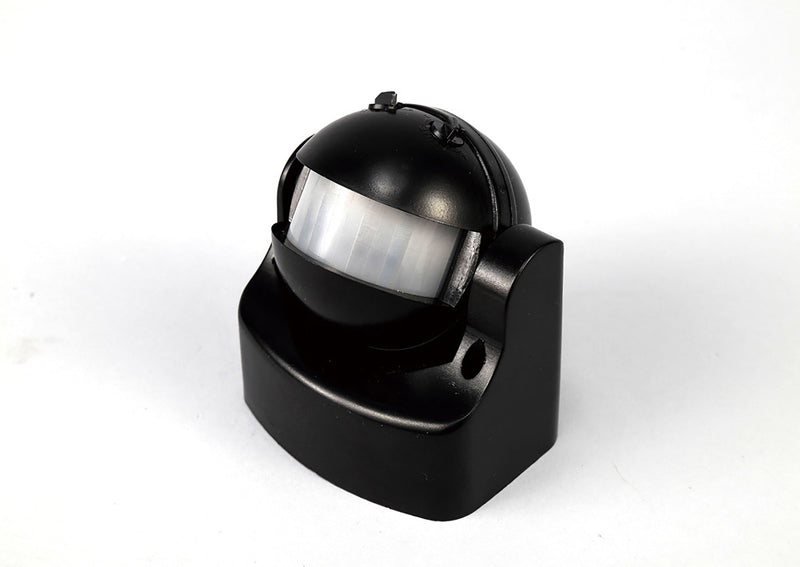 Deco Espial Stand Alone IP44 12m 180 Deg PIR Motion Sensor With Adjustable Time And Lux Level Black Finish • D0062