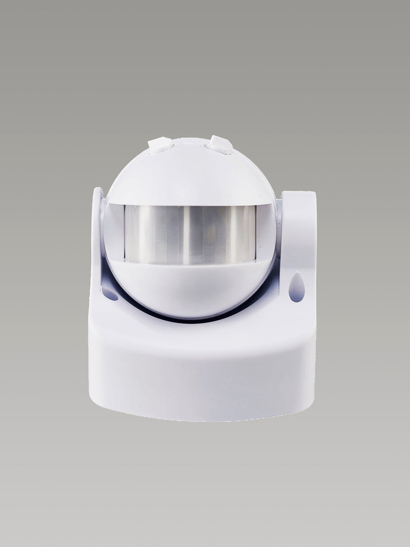 Deco Espial Stand Alone IP44 12m 180 Deg PIR Motion Sensor With Adjustable Time And Lux Level White Finish • D0063