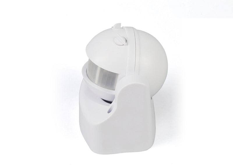 Deco Espial Stand Alone IP44 12m 180 Deg PIR Motion Sensor With Adjustable Time And Lux Level White Finish • D0063