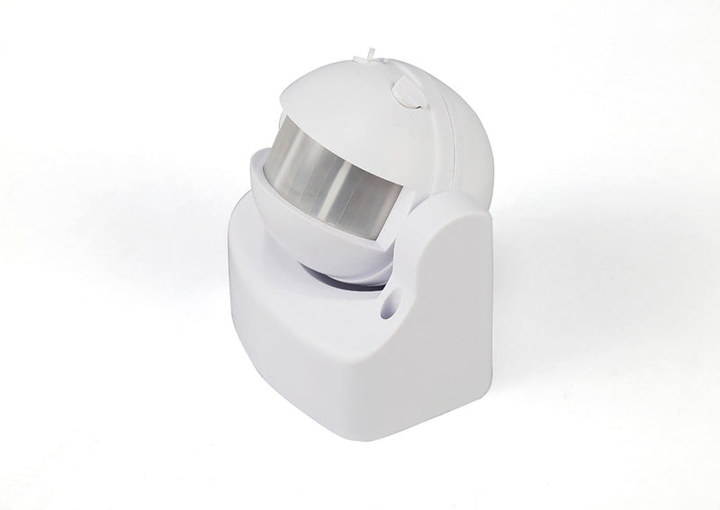 Deco Espial Stand Alone IP44 12m 180 Deg PIR Motion Sensor With Adjustable Time And Lux Level White Finish • D0063
