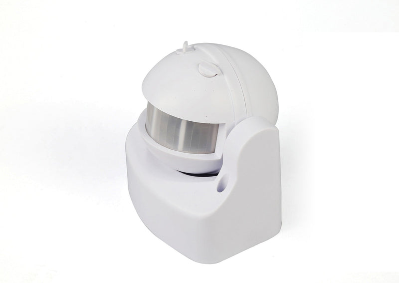 Deco Espial Stand Alone IP44 12m 180 Deg PIR Motion Sensor With Adjustable Time And Lux Level White Finish • D0063