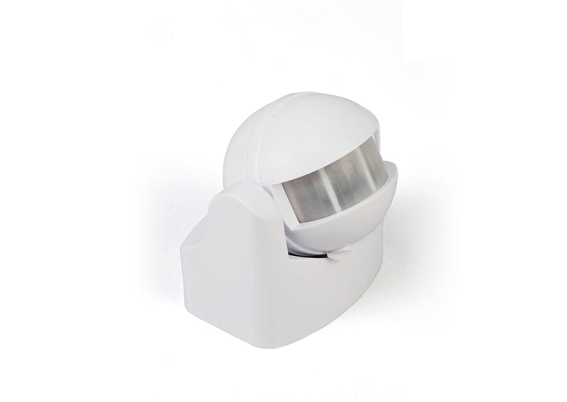 Deco Espial Stand Alone IP44 12m 180 Deg PIR Motion Sensor With Adjustable Time And Lux Level White Finish • D0063