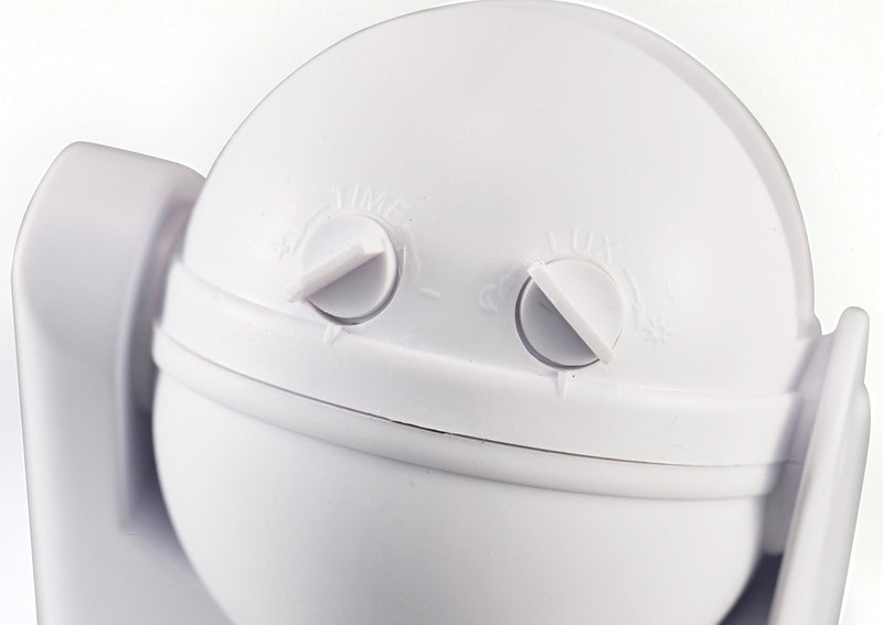 Deco Espial Stand Alone IP44 12m 180 Deg PIR Motion Sensor With Adjustable Time And Lux Level White Finish • D0063