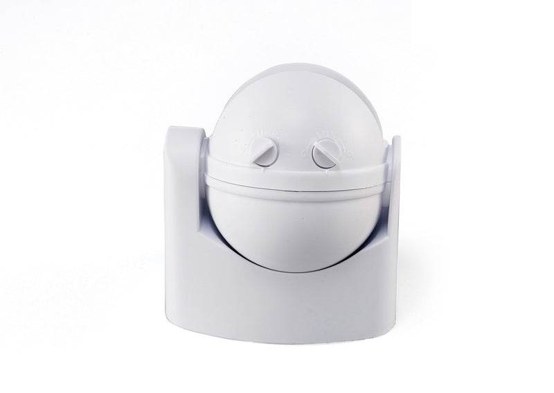 Deco Espial Stand Alone IP44 12m 180 Deg PIR Motion Sensor With Adjustable Time And Lux Level White Finish • D0063