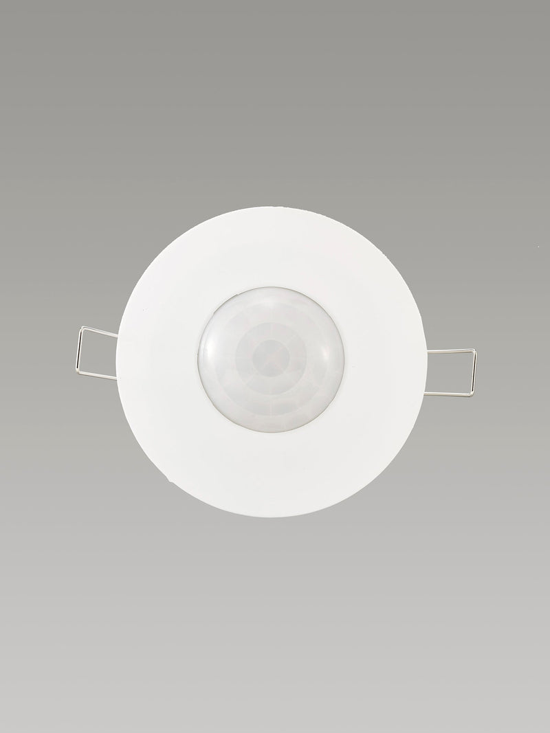 Deco Espial Flush Mounted IP20 6m PIR Detector 360 Deg With Adjustable Time And Lux Level White Finish • D0064