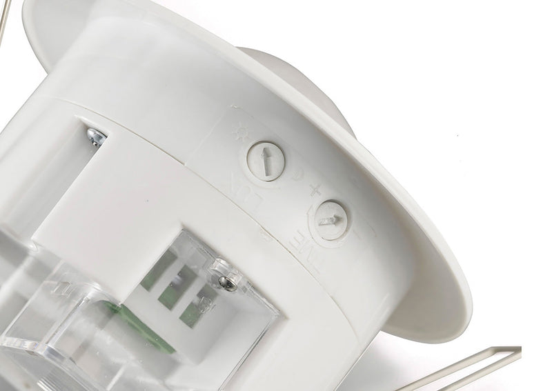 Deco Espial Flush Mounted IP20 6m PIR Detector 360 Deg With Adjustable Time And Lux Level White Finish • D0064