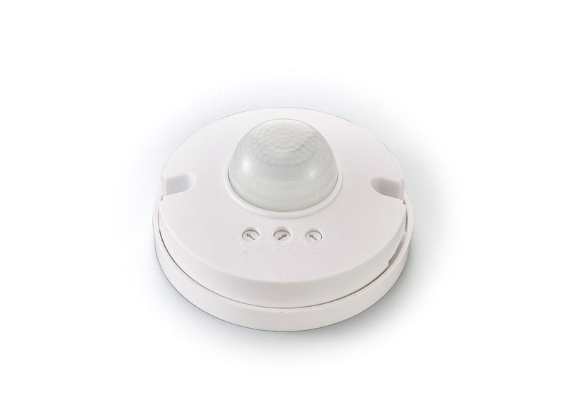 Deco Espial Surface Mounted IP20 6m 360 Deg PIR Sensor With Adjustable Time And Lux Level White Finish • D0065