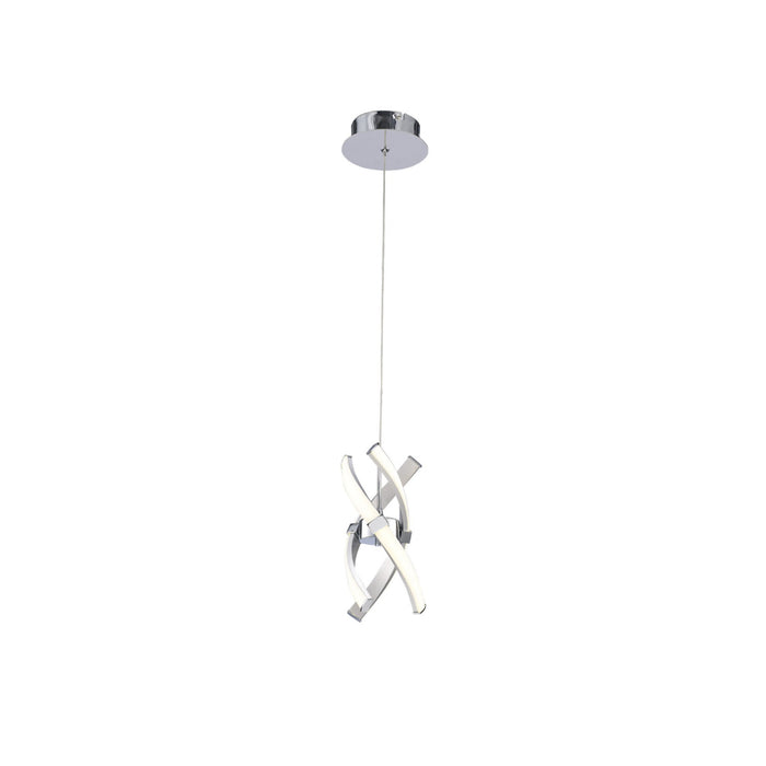 Mantra M5081 Espirales Pendant 1 Light 12W LED 3000K, 840lm, Silver/Frosted Acrylic/Polished Chrome, 3yrs Warranty • M5081