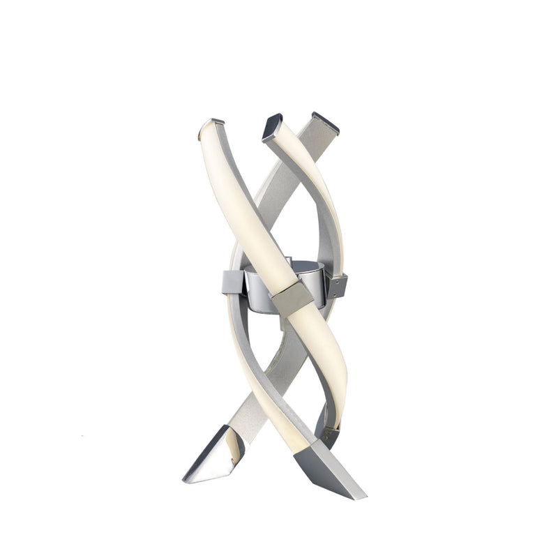 Mantra M5082 Espirales Table Lamp 1 Light 12W LED 3000K, 840lm, Silver/Frosted Acrylic/Polished Chrome, 3yrs Warranty • M5082