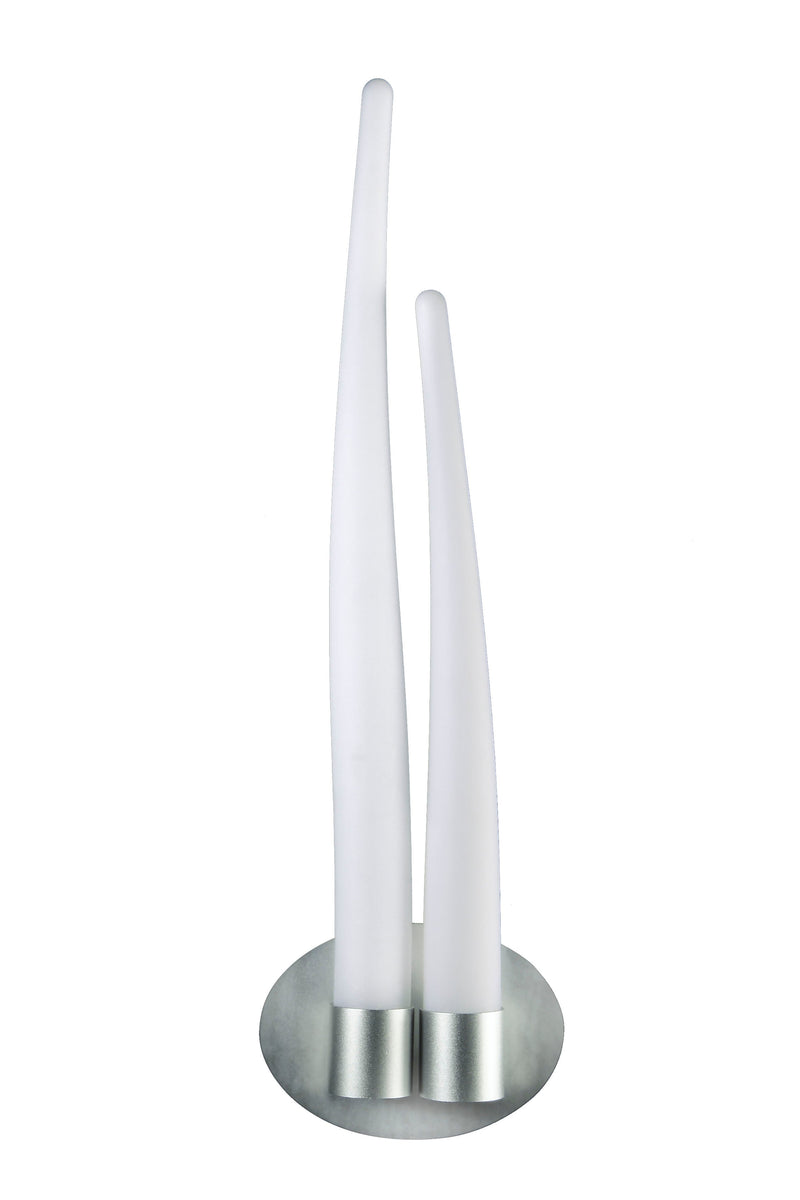 Mantra M1694 Estalacta Wall Lamp 2 Light GU10 Indoor/Outdoor, Silver/Opal White • M1694