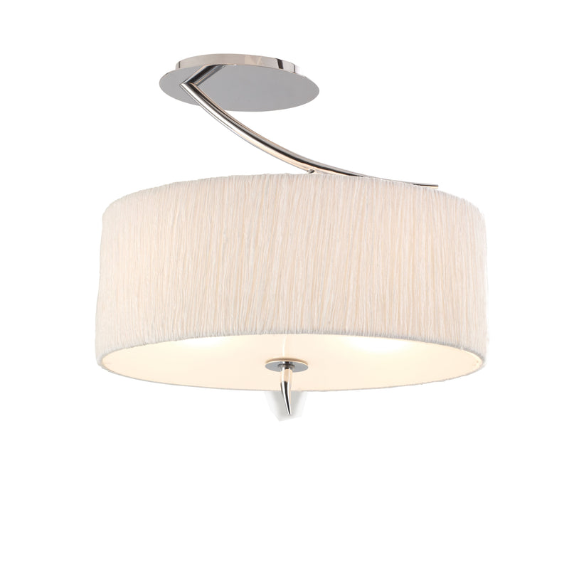 Mantra M1132 Eve Semi Ceiling 2 Light E27, Polished Chrome With White Oval Shade • M1132