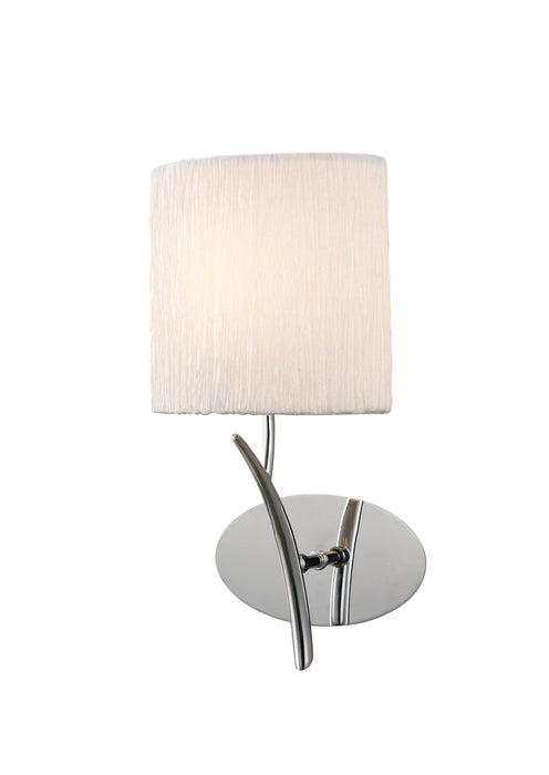 Mantra M1134/S Eve Wall Lamp Switched 1 Light E27, Polished Chrome With White Oval Shade • M1134/S