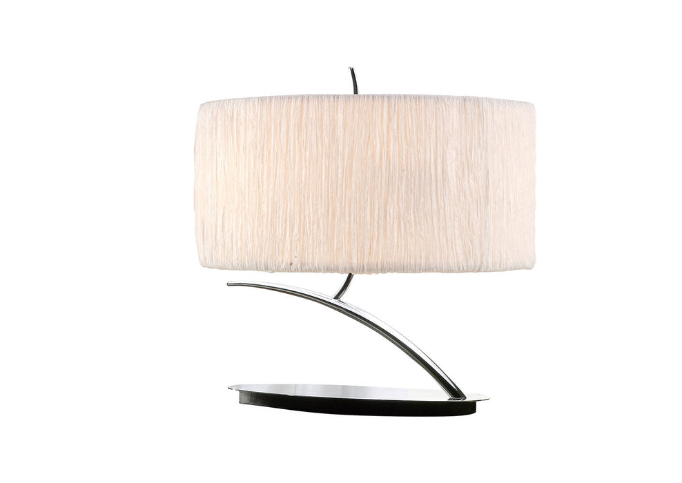 Mantra M1138 Eve Table Lamp 2 Light E27 Small, Polished Chrome With White Oval Shade • M1138