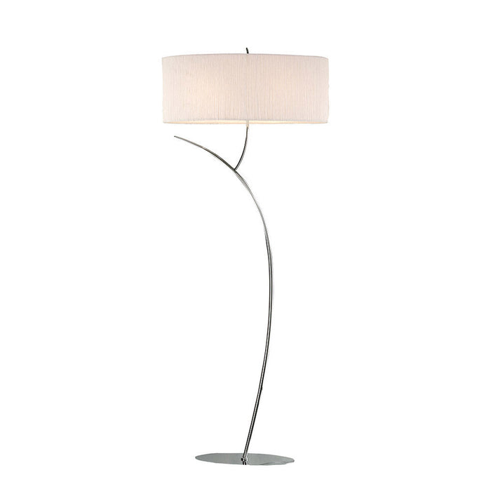 Mantra M1139 Eve Floor Lamp 2 Light E27, Polished Chrome With White Oval Shade • M1139