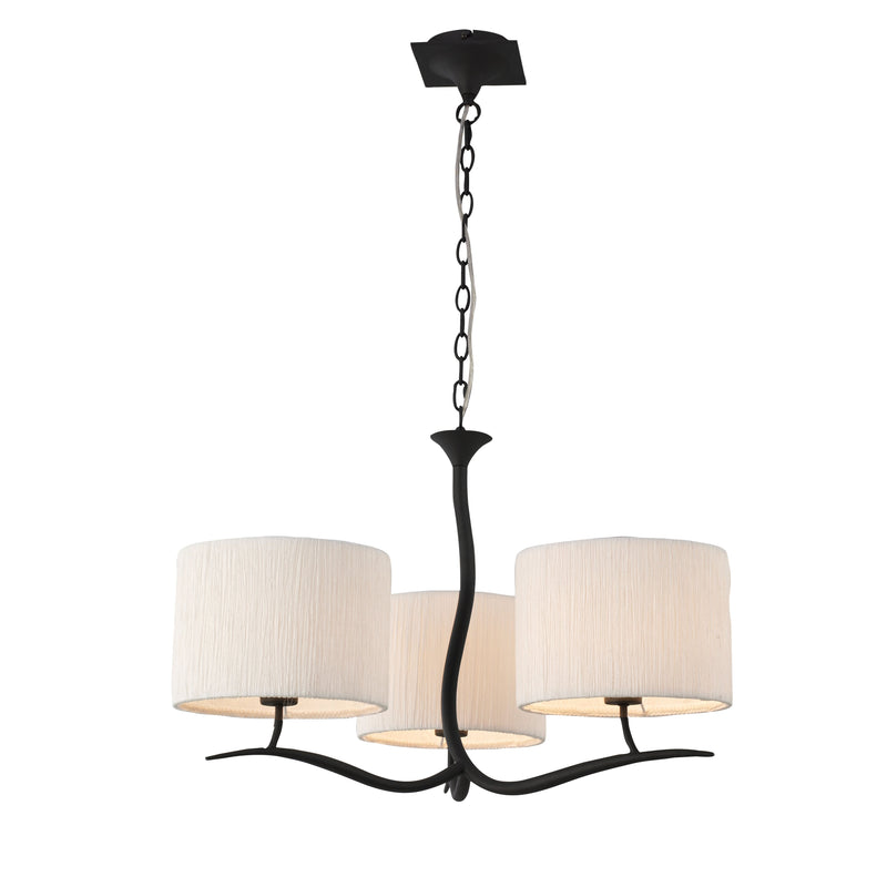 Mantra M1151 Eve Pendant 3 Light E27, Anthracite With White Round Shades • M1151